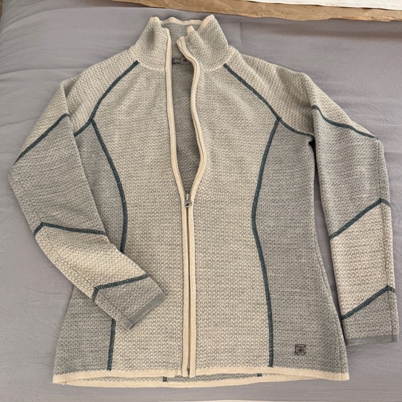 Smartwool Gray and Cream Zip-Up Jacket - Picture 1 of 1